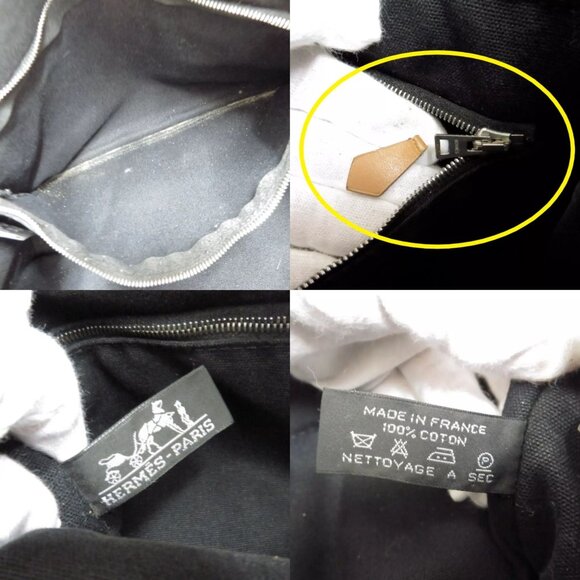 226209BR (L2) Hermes Tote Bag Fourre Tout PM Black Canvas - Picture 11 of 12